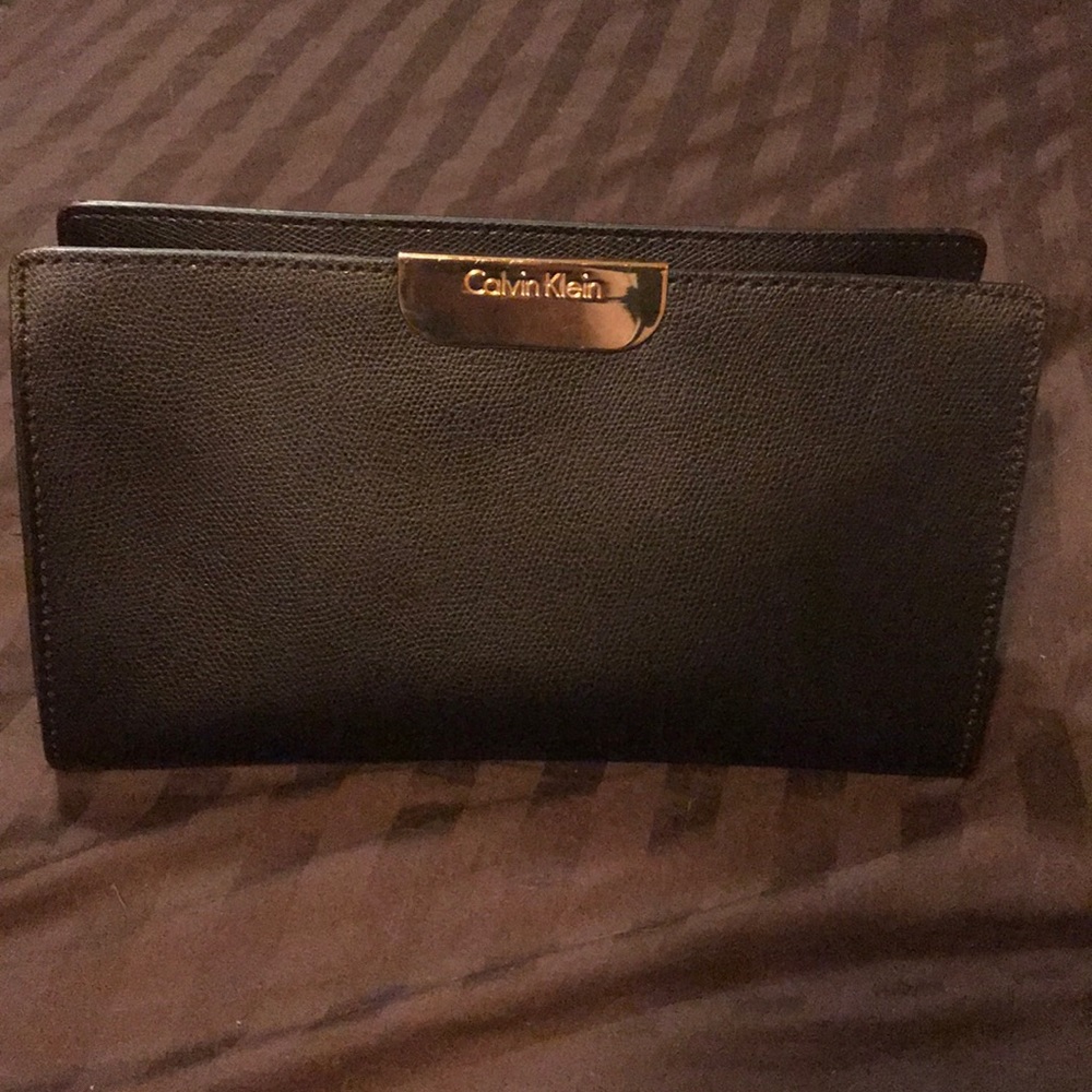Black Calvin Klein Clutch with Strap Hooks